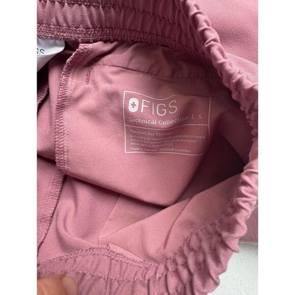 FIGS Scrub Jogger Pants Womens Small Pink Technical Collection Elastic Waist - Picture 12 of 15